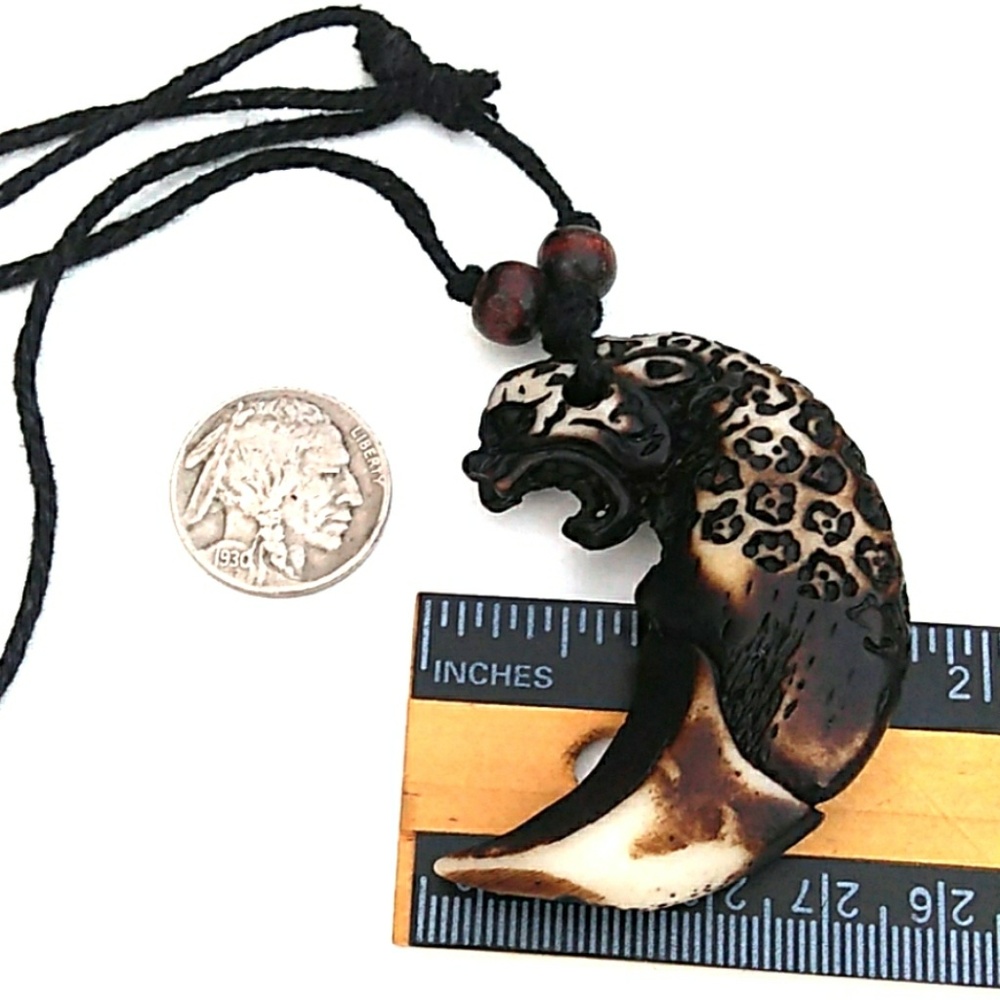 NOS VTG Unique Abstract Crescent Wild Cat Adj. Necklace - Picture 8 of 8